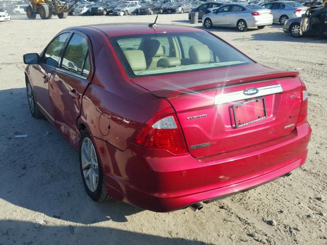 3FAHP0JG4CR159995 - 2012 FORD FUSION SEL RED photo 3