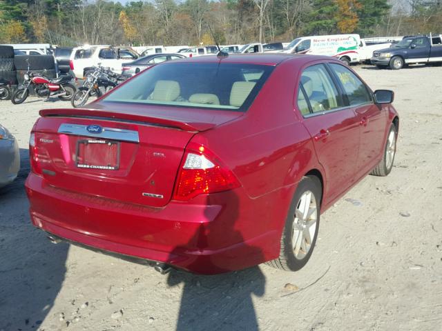 3FAHP0JG4CR159995 - 2012 FORD FUSION SEL RED photo 4