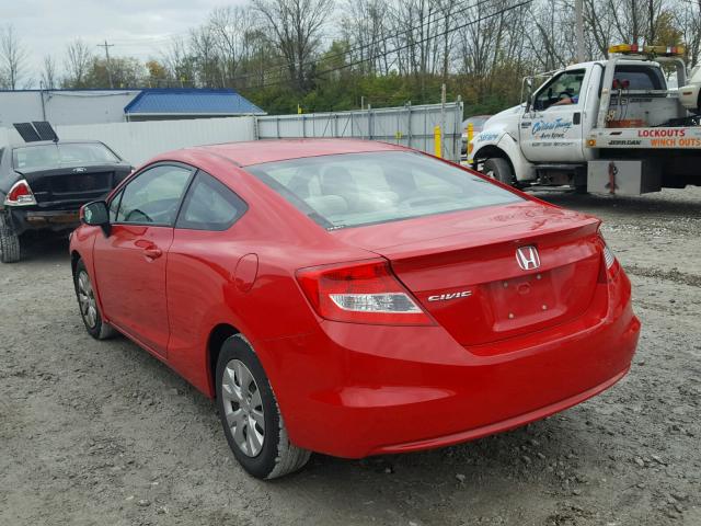 2HGFG3B54CH563411 - 2012 HONDA CIVIC LX RED photo 3