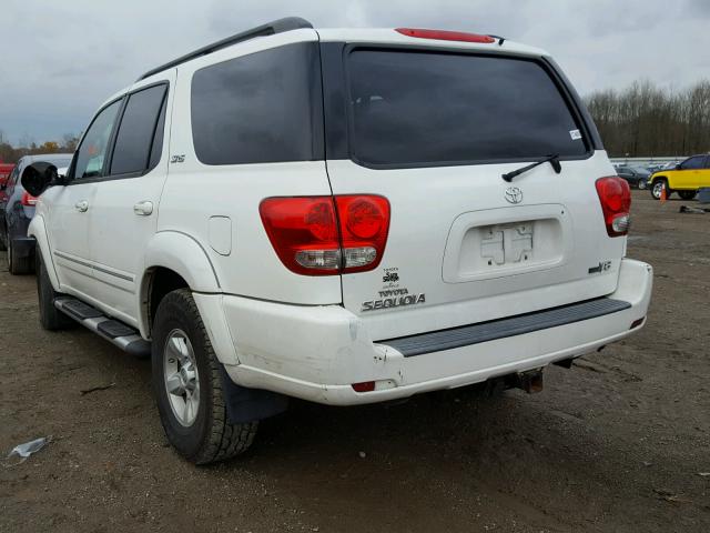 5TDBT44A85S238709 - 2005 TOYOTA SEQUOIA SR WHITE photo 3