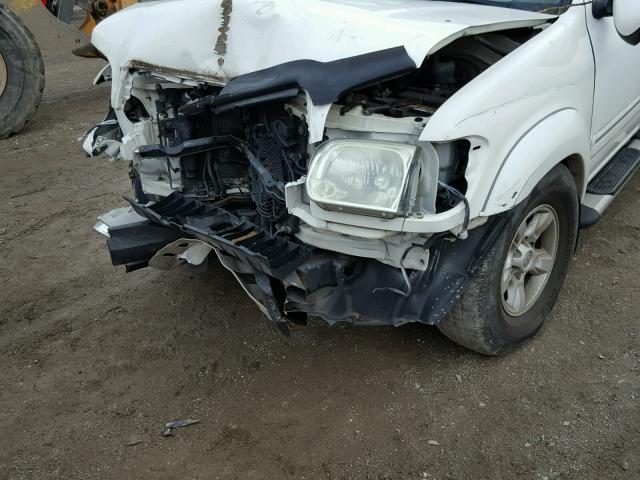 5TDBT44A85S238709 - 2005 TOYOTA SEQUOIA SR WHITE photo 9