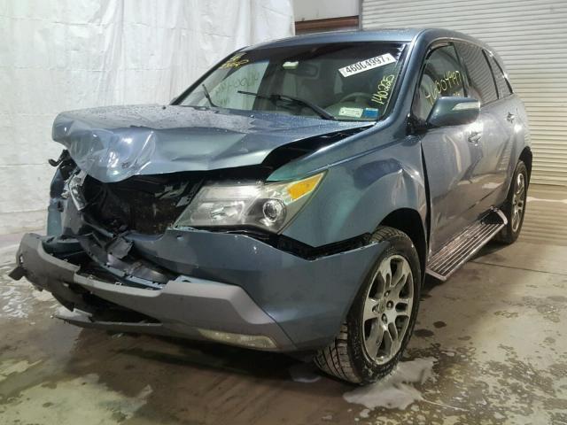 2HNYD28288H521333 - 2008 ACURA MDX BLUE photo 2