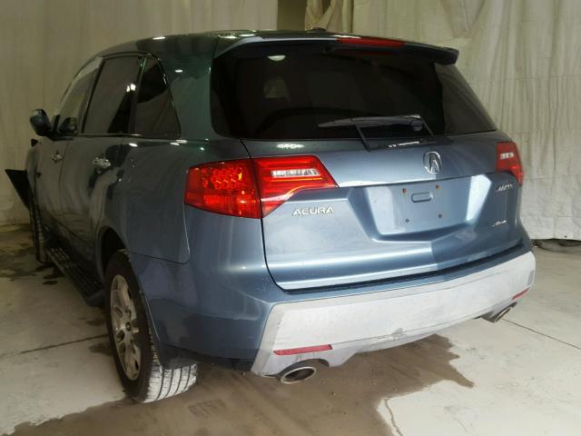 2HNYD28288H521333 - 2008 ACURA MDX BLUE photo 3