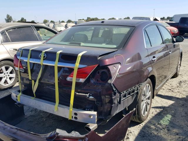 4T1BK3DBXBU372503 - 2011 TOYOTA AVALON BAS MAROON photo 4