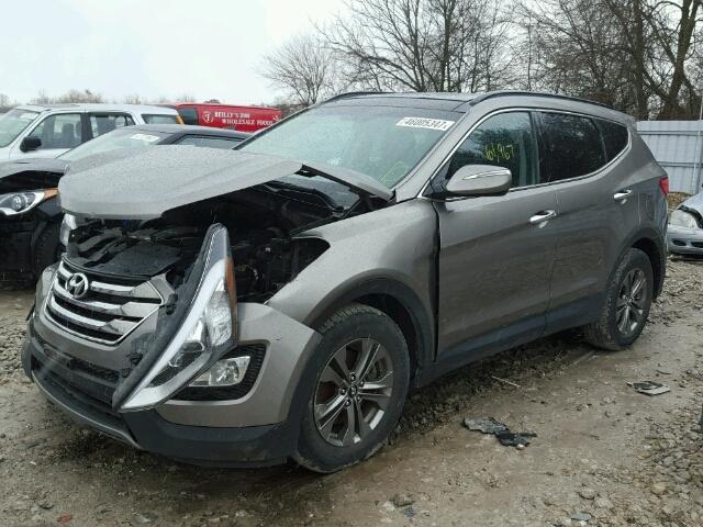 5XYZUDLB7EG231124 - 2014 HYUNDAI SANTA FE S GRAY photo 2