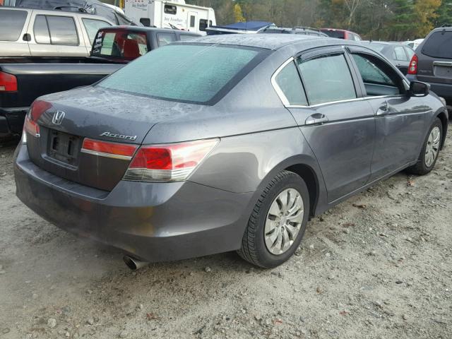 1HGCP2F36BA057808 - 2011 HONDA ACCORD LX GRAY photo 4