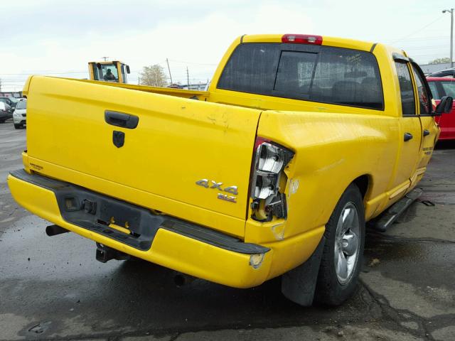 1D7HU18D05J519402 - 2005 DODGE RAM 1500 S YELLOW photo 4