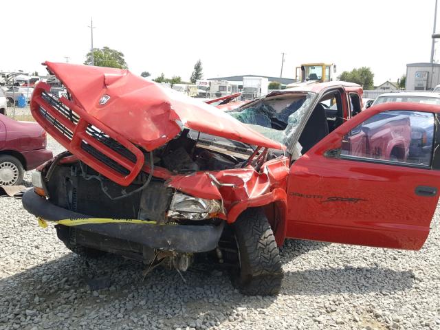 1B7GG22Y6XS148659 - 1999 DODGE DAKOTA RED photo 2