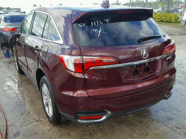 5J8TB3H39GL019115 - 2016 ACURA RDX BASE BURGUNDY photo 3