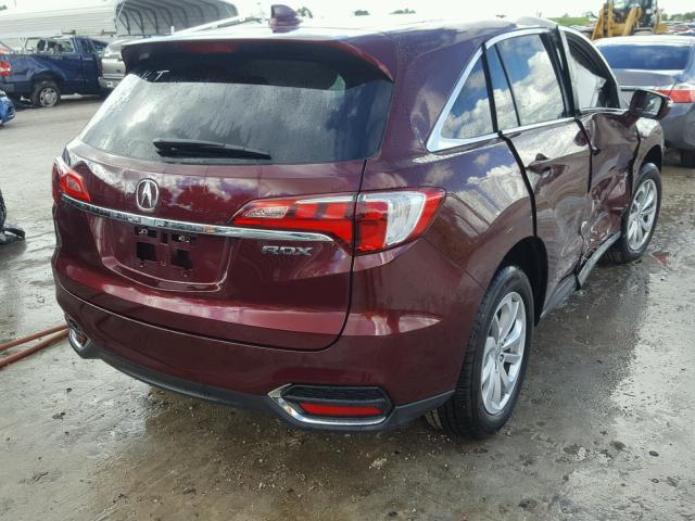 5J8TB3H39GL019115 - 2016 ACURA RDX BASE BURGUNDY photo 4