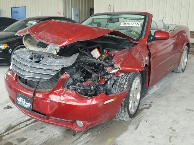 1C3LC55R68N681132 - 2008 CHRYSLER SEBRING RED photo 2