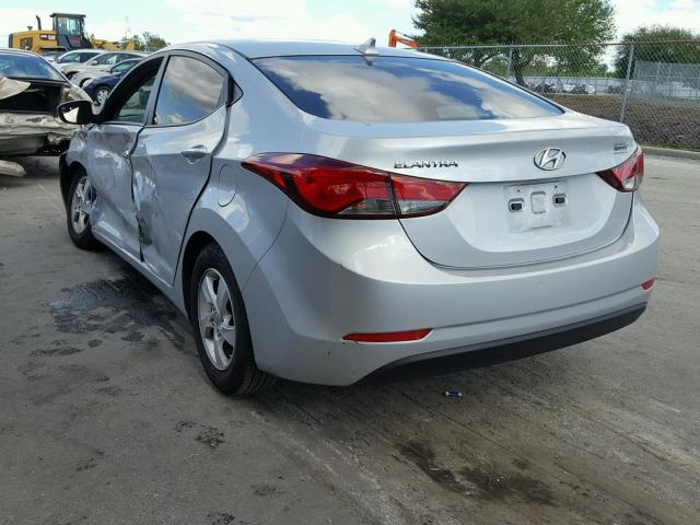 5NPDH4AE1EH463318 - 2014 HYUNDAI ELANTRA SILVER photo 3