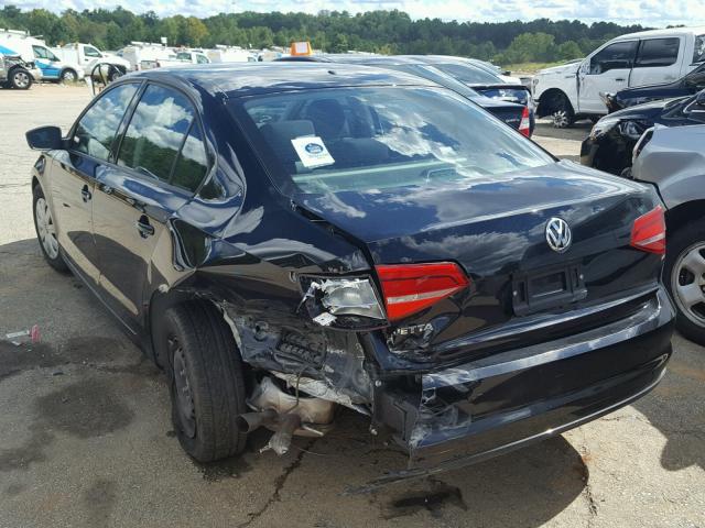 3VW2K7AJ4FM345974 - 2015 VOLKSWAGEN JETTA BASE BLACK photo 3