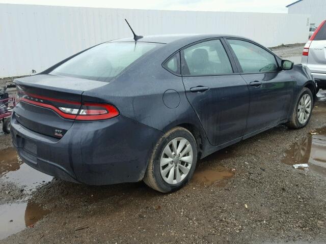 1C3CDFBB1ED682765 - 2014 DODGE DART SXT BLUE photo 4