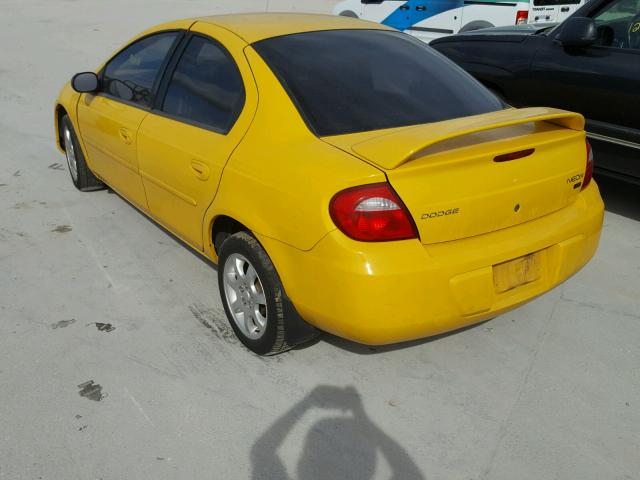 1B3ES56C93D253587 - 2003 DODGE NEON SXT YELLOW photo 3