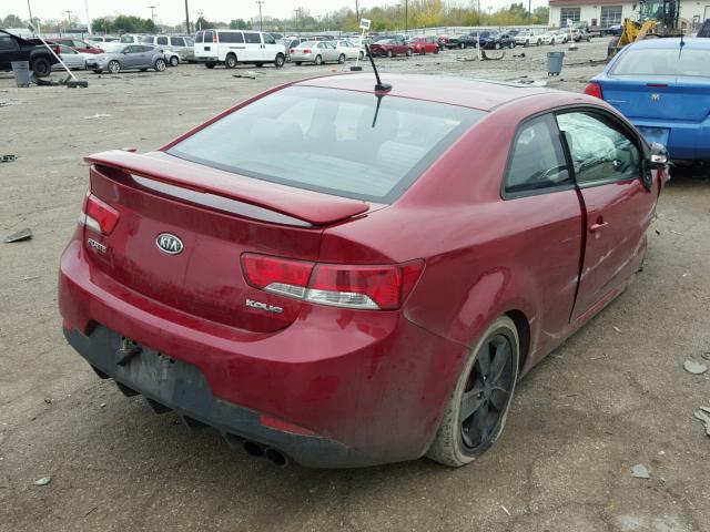 KNAFU6A28A5188687 - 2010 KIA FORTE EX MAROON photo 4