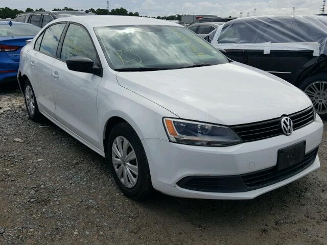 3VW2K7AJ1EM313448 - 2014 VOLKSWAGEN JETTA BASE WHITE photo 1