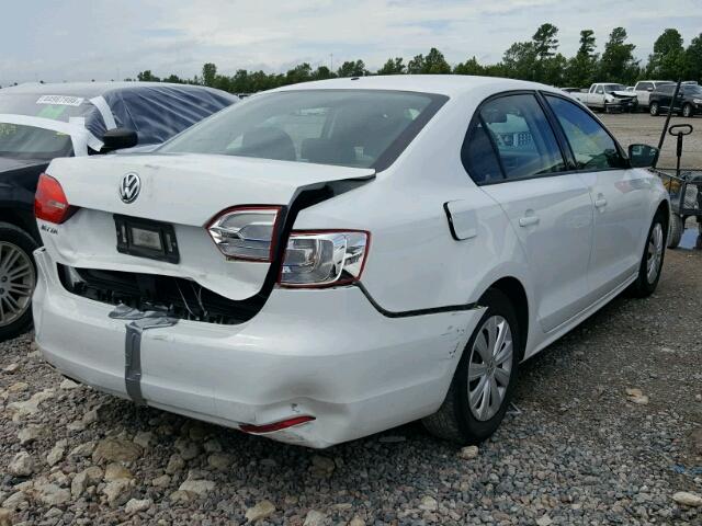 3VW2K7AJ1EM313448 - 2014 VOLKSWAGEN JETTA BASE WHITE photo 4