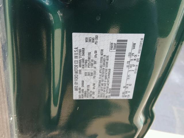 1FTYR14C9YTA98068 - 2000 FORD RANGER SUP GREEN photo 10