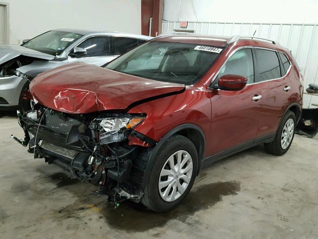 5N1AT2MT4GC910315 - 2016 NISSAN ROGUE S RED photo 2