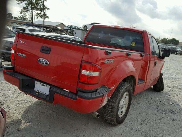 1FTRF02256KD78378 - 2006 FORD F150 RED photo 4