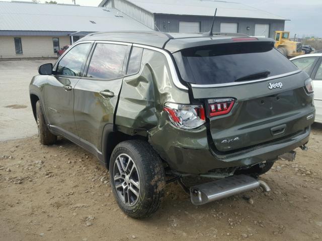 3C4NJDBB7HT645655 - 2017 JEEP COMPASS LA GREEN photo 3