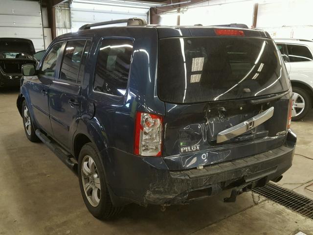 5FNYF4H65CB043045 - 2012 HONDA PILOT EXL BLUE photo 3