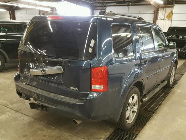 5FNYF4H65CB043045 - 2012 HONDA PILOT EXL BLUE photo 4