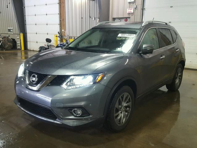 5N1AT2MVXEC830709 - 2014 NISSAN ROGUE S GRAY photo 2