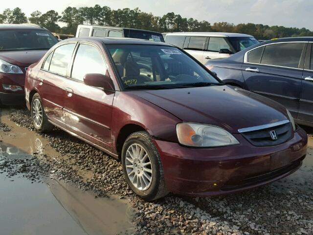 2HGES26722H510236 - 2002 HONDA CIVIC BURGUNDY photo 1