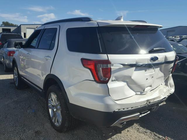 1FM5K8D88HGC54200 - 2017 FORD EXPLORER X WHITE photo 3