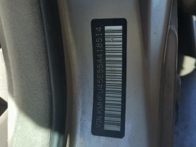 KMHFU45E55A418514 - 2005 HYUNDAI XG 350 GOLD photo 10