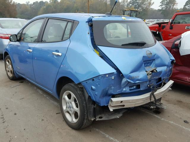 1N4AZ0CP1DC421867 - 2013 NISSAN LEAF S BLUE photo 3