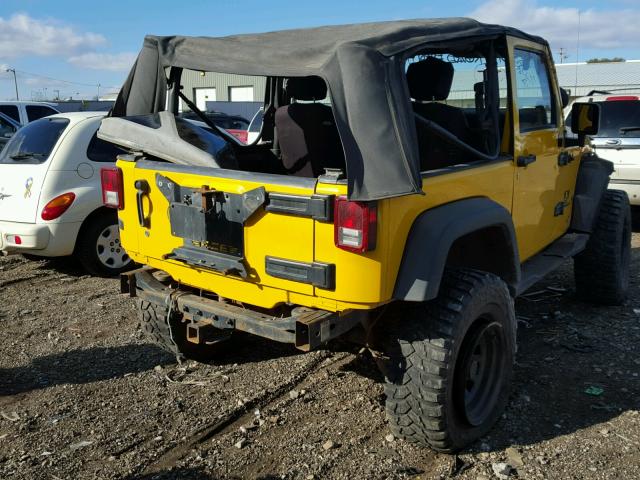 1J4FA24108L557288 - 2008 JEEP WRANGLER X YELLOW photo 4