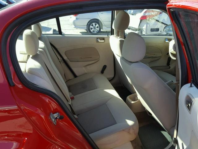 1G1AK55F877133396 - 2007 CHEVROLET COBALT LS RED photo 6