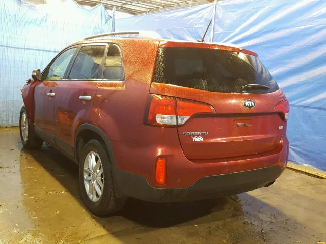 5XYKTDA61FG657113 - 2015 KIA SORENTO LX RED photo 3