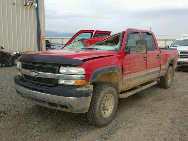 1GCHK23U01F157923 - 2001 CHEVROLET SILVERADO RED photo 2