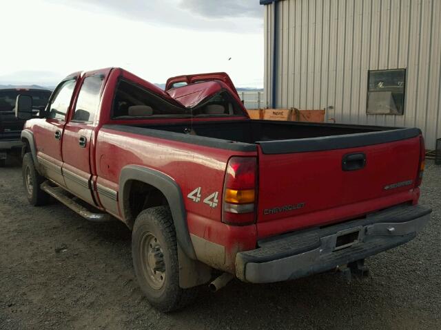 1GCHK23U01F157923 - 2001 CHEVROLET SILVERADO RED photo 3