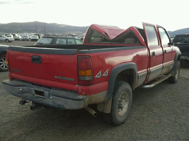 1GCHK23U01F157923 - 2001 CHEVROLET SILVERADO RED photo 4