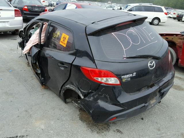 JM1DE1HZ8B0103763 - 2011 MAZDA MAZDA2 BLACK photo 3