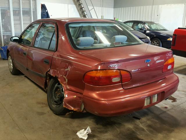 1Y1SK5280XZ444645 - 1999 CHEVROLET PRIZM MAROON photo 3