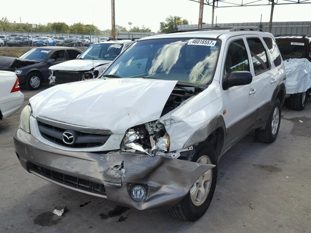 4F2YU08102KM12317 - 2002 MAZDA TRIBUTE LX WHITE photo 2