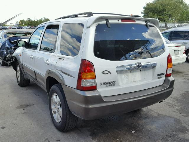 4F2YU08102KM12317 - 2002 MAZDA TRIBUTE LX WHITE photo 3