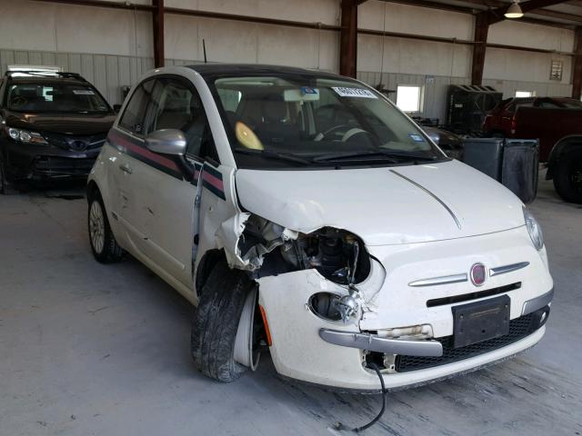 3C3CFFCRXCT229158 - 2012 FIAT 500 LOUNGE WHITE photo 1