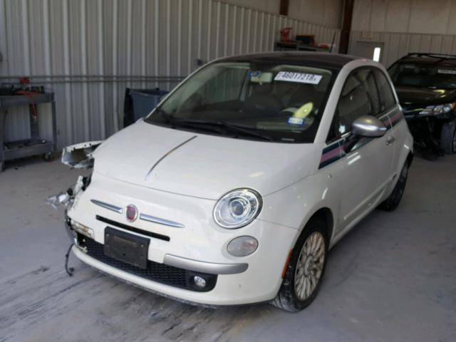 3C3CFFCRXCT229158 - 2012 FIAT 500 LOUNGE WHITE photo 2