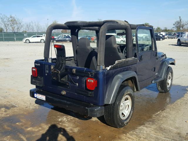 1J4F449S15P343127 - 2005 JEEP WRANGLER / BLUE photo 4