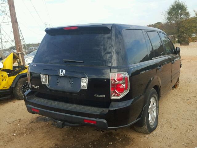 5FNYF18147B021899 - 2007 HONDA PILOT LX BLACK photo 4