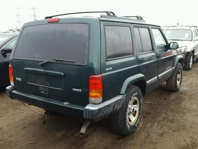 1J4FF48SXYL178055 - 2000 JEEP CHEROKEE GREEN photo 4