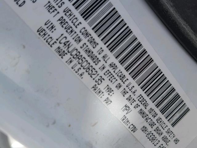 1C4NJCBA5CD652135 - 2012 JEEP COMPASS SP WHITE photo 10