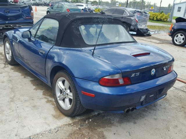 WBACN33471LK49584 - 2001 BMW Z3 2.5 BLUE photo 3